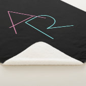 Couverture Sherpa Initiales de chevauchement modernes | Rose Turquoi (3/4)