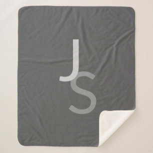 Couverture Sherpa Initiales monogrammes à chevauchement moderne   Gr