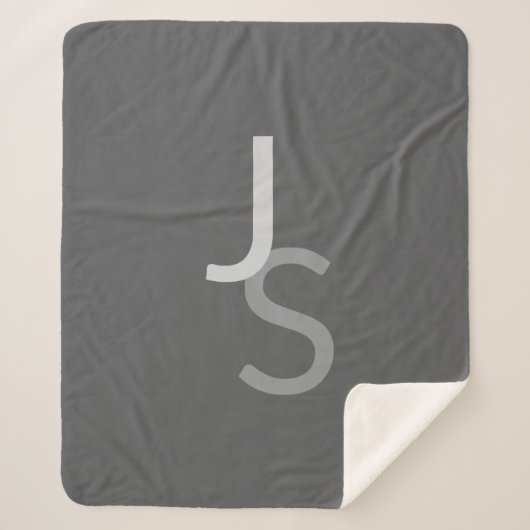Couverture Sherpa Initiales monogrammes à chevauchement moderne | Gr (Devant)
