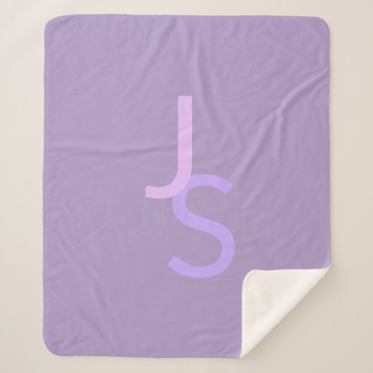 Couverture Sherpa Initiales monogrammes à chevauchement moderne | Po (Devant)