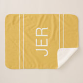 Couverture Sherpa Initiales Monogrammes modernes Simple Modèle Jaune (Devant (Horizontal))