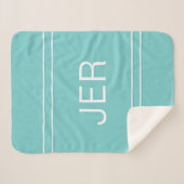 Couverture Sherpa Initiales personnalisées Monogrammes modernes Aqua (Devant (Horizontal))