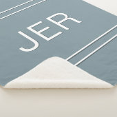 Couverture Sherpa Initiales personnalisées Monogrammes modernes Bleu (3/4)
