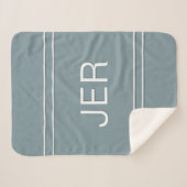 Couverture Sherpa Initiales personnalisées Monogrammes modernes Bleu (Devant (Horizontal))