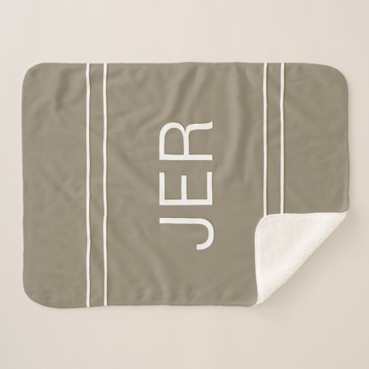 Couverture Sherpa Initiales personnalisées Monogrammes modernes Moch (Devant (Horizontal))