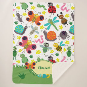 Couverture Sherpa Insectes de printemps colorées mignonnes Enfants M