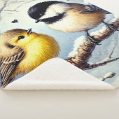 Couverture Sherpa Inséparables dans une décoration d'hiver gelée (3/4)