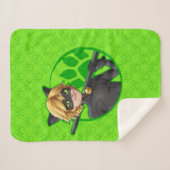 Couverture Sherpa Insigne vert Cat Noir (Devant (Horizontal))