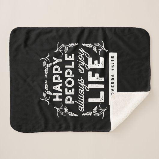 Couverture Sherpa Inspirational Christian Quote from Proverbs 15:15 (Devant (Horizontal))