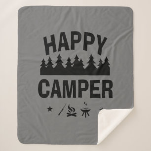 Couverture Sherpa Inspirational Happy Camper Citation amusante