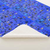 Couverture Sherpa Instruments Et Notes Musicaux Bleus, (3/4)