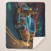 Couverture Sherpa Iridescente Punk Tribal Classic Car Art (Devant)