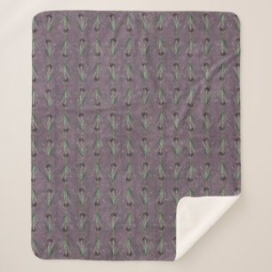 Couverture Sherpa Iris noir sur une tapisserie d'époque