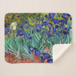 Couverture Sherpa Irises par Vincent van Gogh<br><div class="desc">Irises de Vincent van Gogh,  1889.</div>