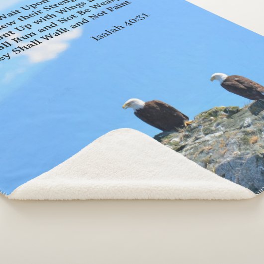 Couverture Sherpa Isaïe 40:31 Eagle Scripture Sherpa Blanket (3/4)