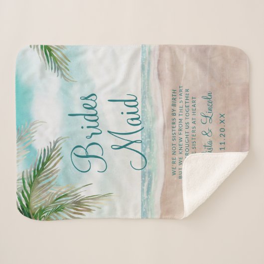 Couverture Sherpa Island Breeze Sandy Beach to the Bridesmaid Quote (Devant (Horizontal))