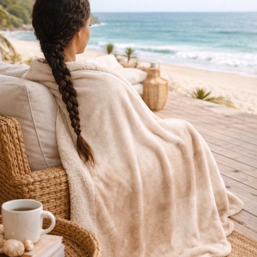 Couverture Sherpa Ivory Taupe Mist