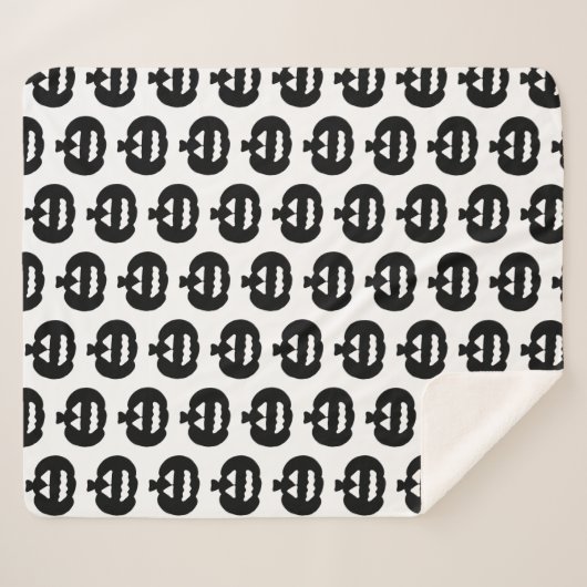 Couverture Sherpa Jack noir et blanc o lanternes Blanche polaire (Devant (Horizontal))