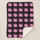 Couverture Sherpa Jack-o-lanternes d'Halloween rose (Devant)