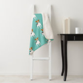 Couverture Sherpa Jack Russell Terrier Motif Aqua (En situation)