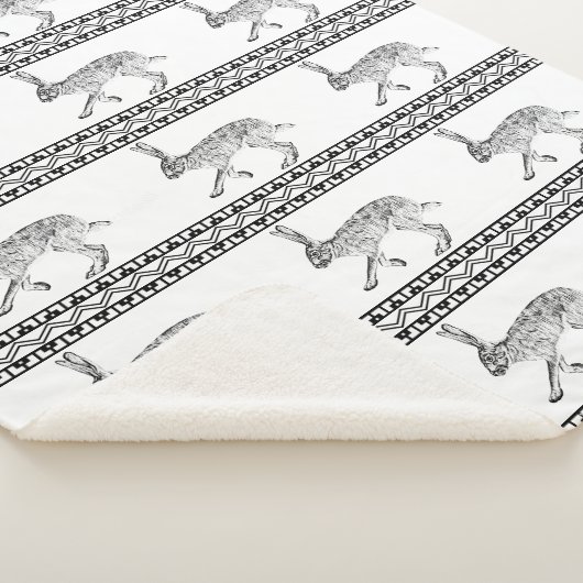 Couverture Sherpa Jacklapin Sud-Ouest noir et blanc Géométrique (3/4)