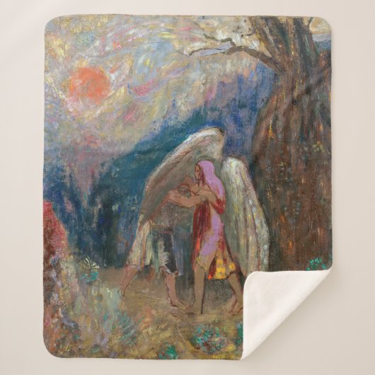 Couverture Sherpa Jacob et l'ange | Odilon Redon | (Devant)