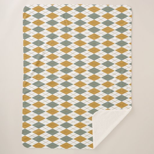 Couverture Sherpa Jacquard d'hiver Xanadu et Gold (Devant)