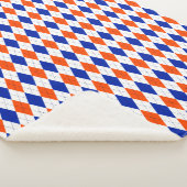 Couverture Sherpa Jacquard orange et bleu diamant (3/4)
