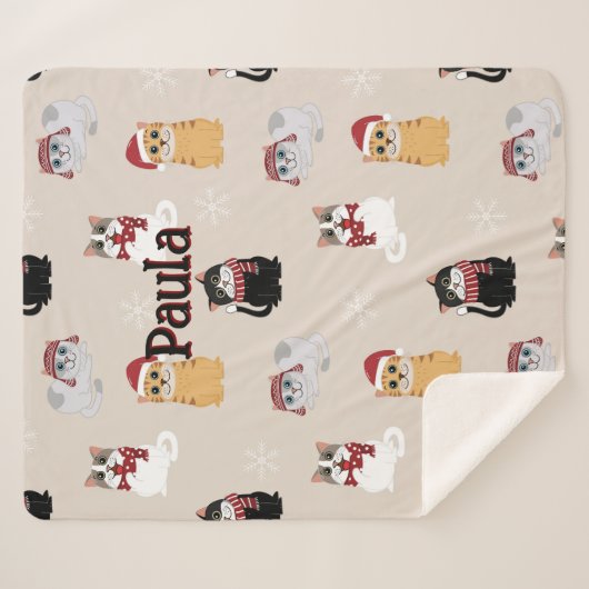 Couverture Sherpa J'adore mes chats (Devant (Horizontal))