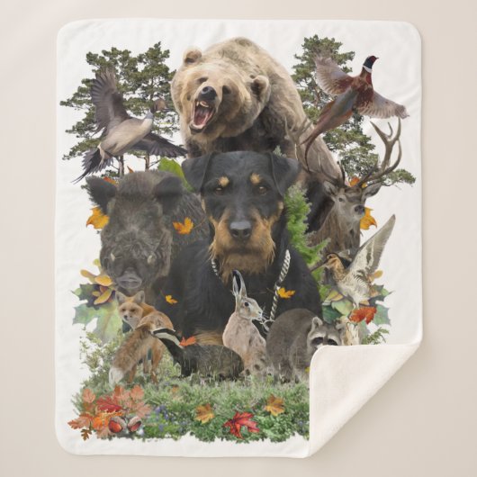 Couverture Sherpa Jagdterrier, Chasse Allemande Terrier Tapestry Pos (Devant)