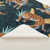 Couverture Sherpa Jaguar Palms sans couture Motif Vintage (3/4)