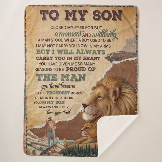 Couverture Sherpa J'Ai Fermé Les Yeux Pour Un Moment - Papa À Son (Devant)