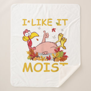 Couverture Sherpa J'aime ça humide drôle dinde comme dîner Thanksgiv