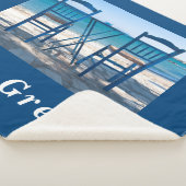 Couverture Sherpa J'aime Grèce taverna photo bleu et blanc (3/4)