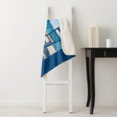 Couverture Sherpa J'aime Grèce taverna photo bleu et blanc (En situation)