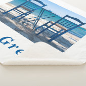 Couverture Sherpa J'aime Grèce taverna photo bleu et blanc (3/4)