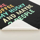 Couverture Sherpa J'Aime Le Café Et Mon Husky (3/4)
