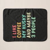 Couverture Sherpa J'Aime Le Café Et Mon Husky (Devant (Horizontal))