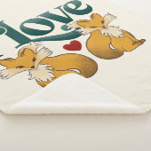 Couverture Sherpa J'Aime Les Renards Mignons Coeur (3/4)