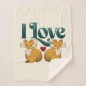 Couverture Sherpa J'Aime Les Renards Mignons Coeur (Devant)