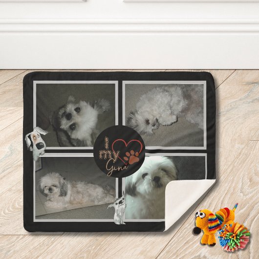 Couverture Sherpa J'Aime Mon Chien Sherpa Blanket