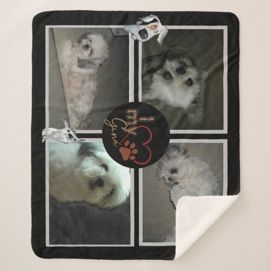 Couverture Sherpa J'Aime Mon Chien Sherpa Blanket (Devant)
