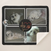 Couverture Sherpa J'Aime Mon Chien Sherpa Blanket (Devant (Horizontal))