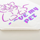 COUVERTURE SHERPA J'AIME MON PETIT CHAT ROSE (3/4)