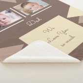 Couverture Sherpa J'aime papa photos brune et crème (3/4)