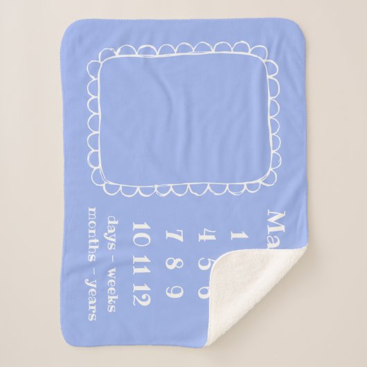 Couverture Sherpa Jalon simple rectangle avec cadre pour bébé (Devant)