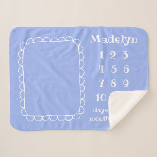 Couverture Sherpa Jalon simple rectangle avec cadre pour bébé (Devant (Horizontal))