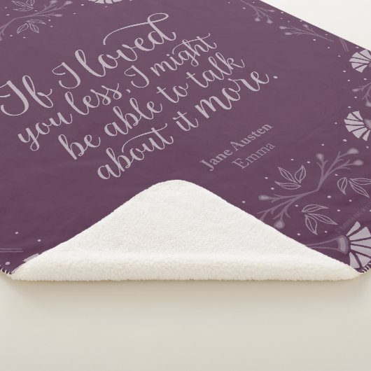 Couverture Sherpa Jane Austen Emma Purple Floral Love Citation (3/4)