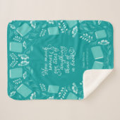 Couverture Sherpa Jane Austen Fierté & Préjugés Turquoise Floral Lib (Devant (Horizontal))