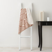 Couverture Sherpa Japonaise Seigaiha Vave Rust Terracotta (En situation)